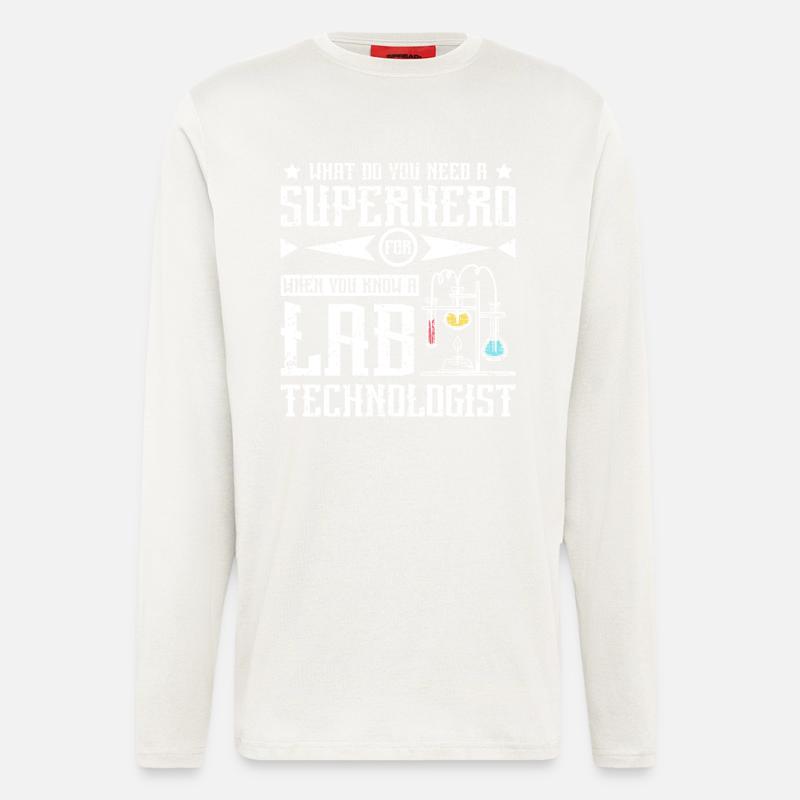 Superhero lab technologist - Langarmshirt - made by SPREAD  - OFF WHITE