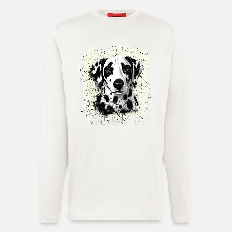 Dalmatiner Hund - Langarmshirt - made by SPREAD  - OFF WHITE