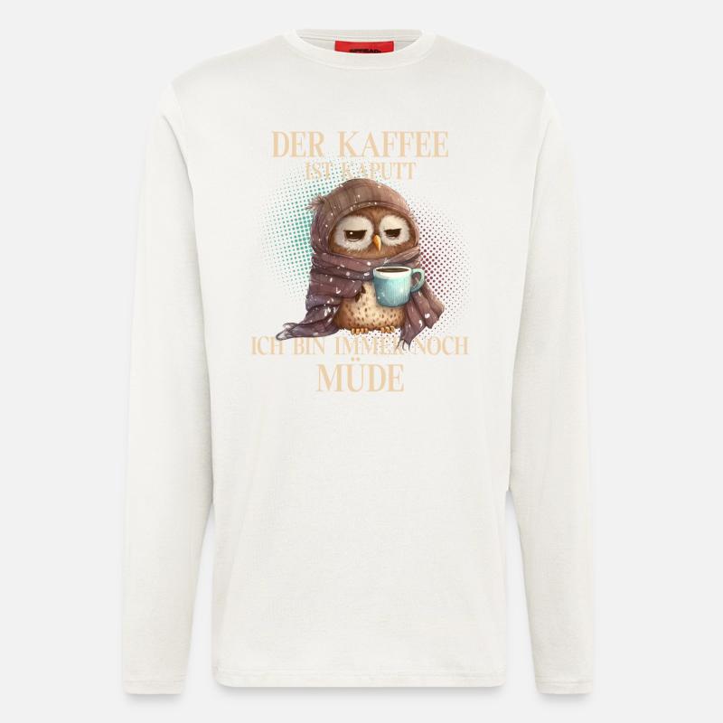 Eule Kaffee - Langarmshirt - made by SPREAD - OFF WHITE