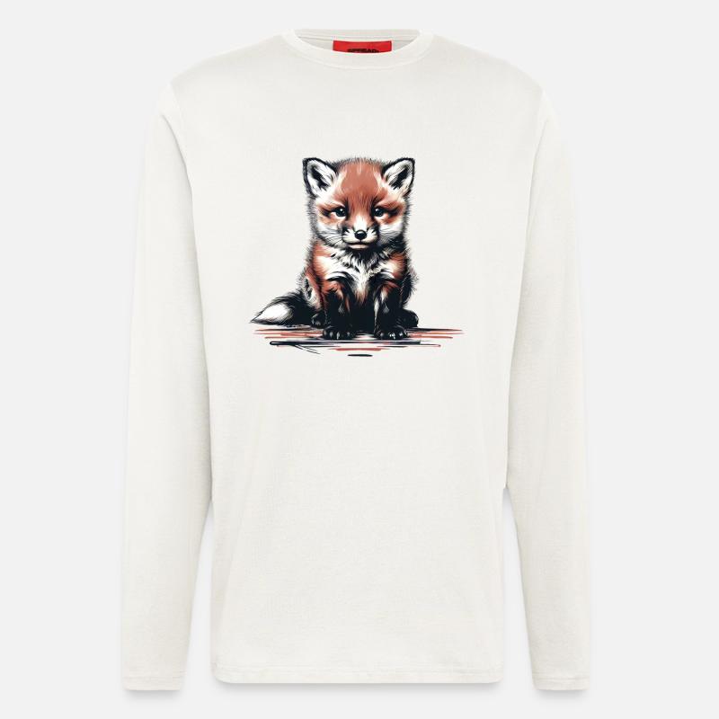 Fuchs Kinder Kind - Langarmshirt - made by SPREAD  - OFF WHITE
