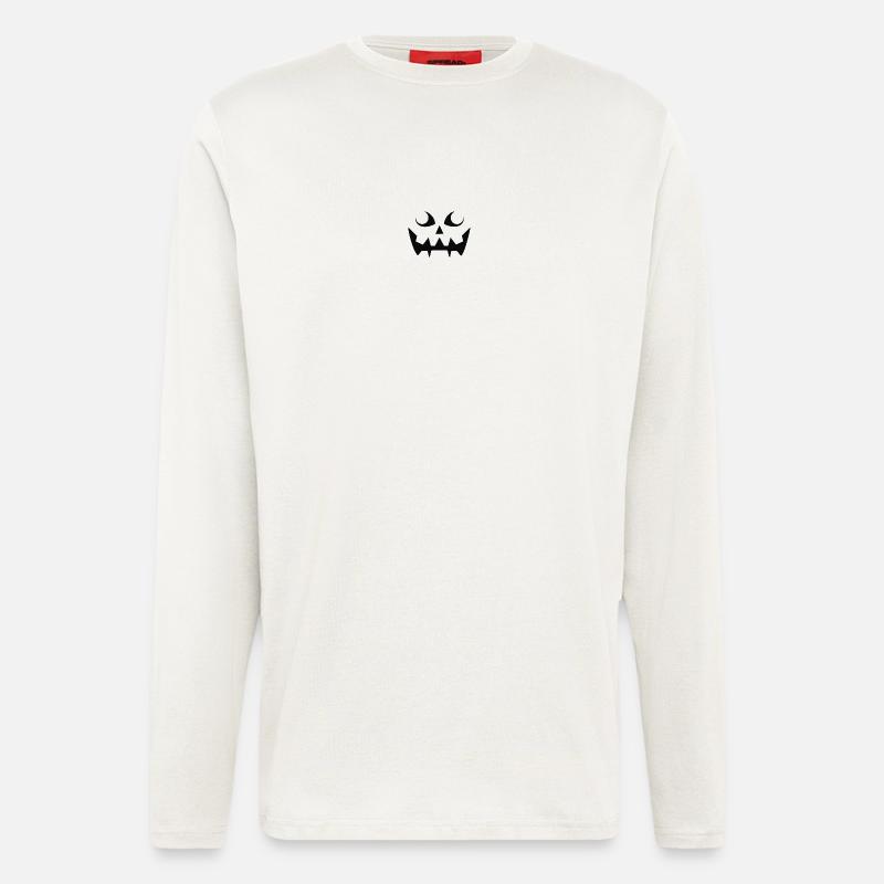 Grim Pumpkin Face Pattern - Longsleeve - made by SPREAD  - OFF WHITE
