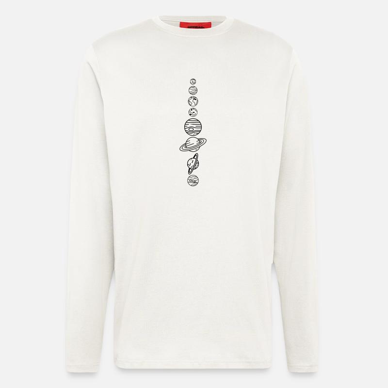 Sonnensystem Planeten – Solar System Weltraum - Langarmshirt - made by SPREAD  - OFF WHITE