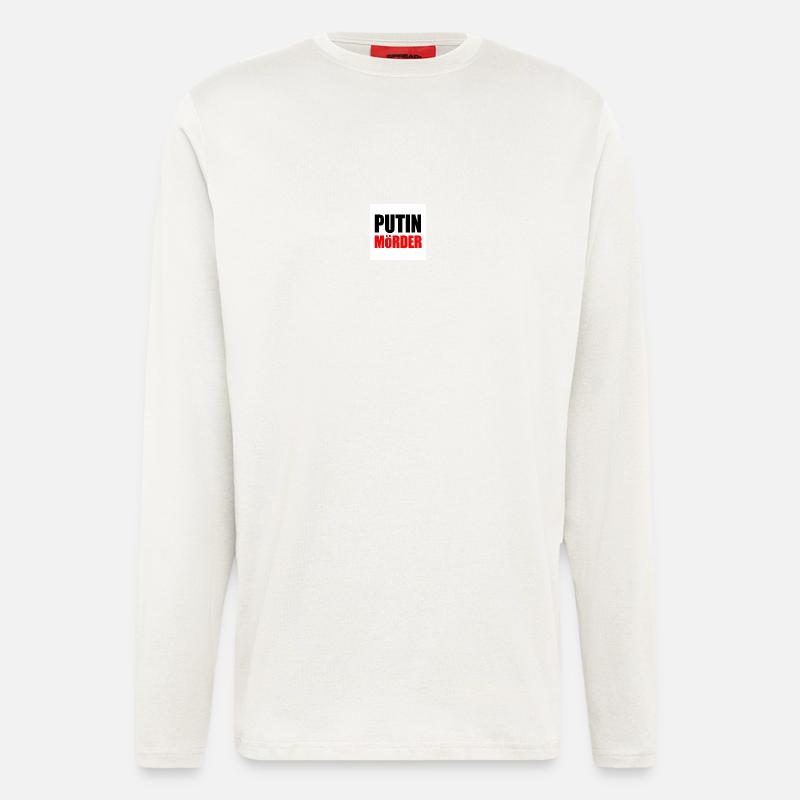 Putin mörder - Langarmshirt - made by SPREAD  - OFF WHITE