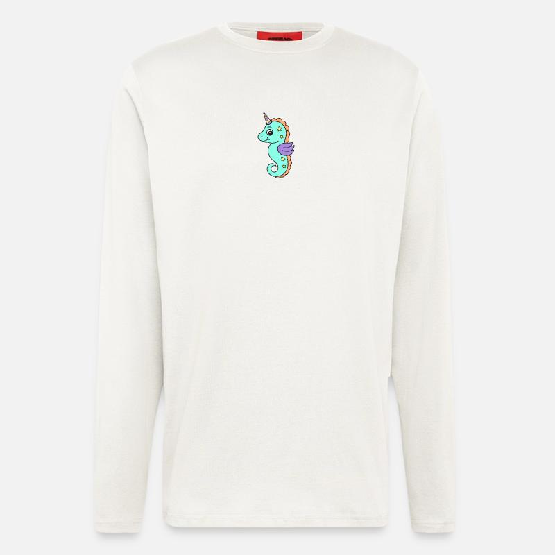 Seepferd Seepferdchen - Langarmshirt - made by SPREAD  - OFF WHITE