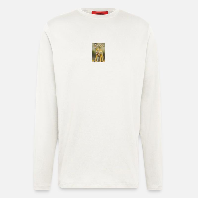 orignal renne Noël - Manches longues bio décontracté fabriqué en UE - OFF WHITE