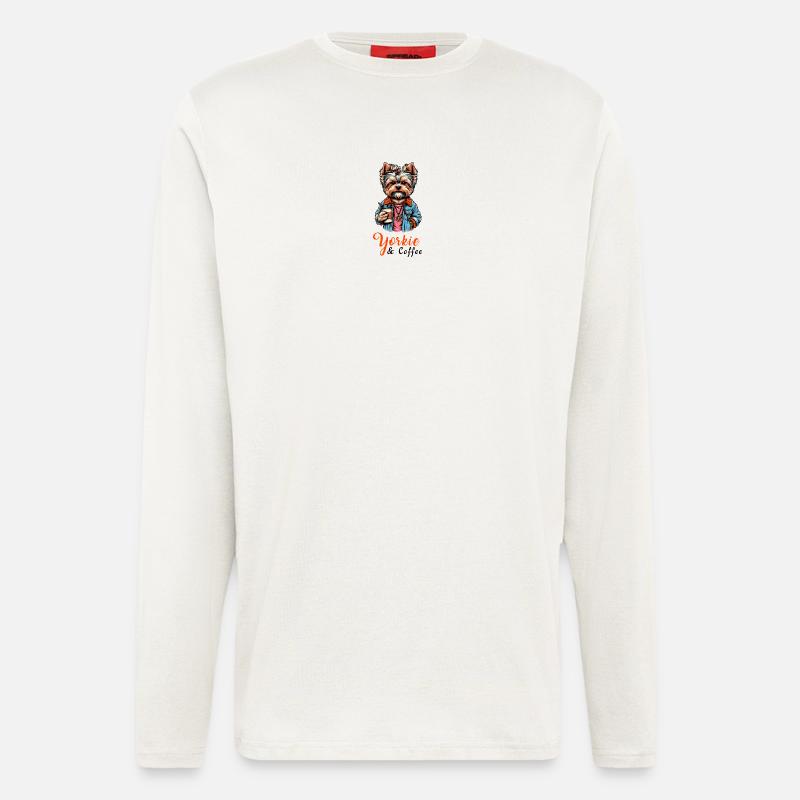 Yorkshire Terrier Kaffee - Langarmshirt - made by SPREAD  - OFF WHITE