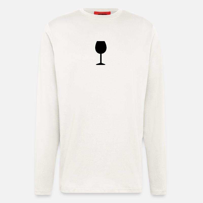 Weinglas, Wein - Langarmshirt - made by SPREAD  - OFF WHITE