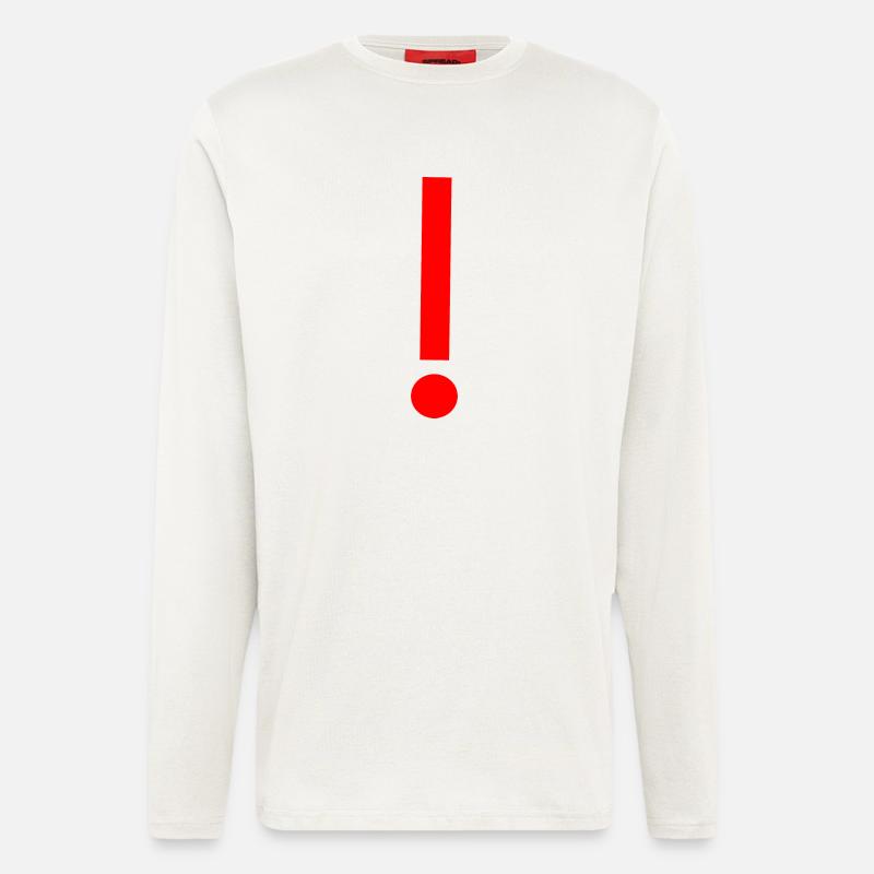 Red exclamation mark, template, pattern - Longsleeve - made by SPREAD  - OFF WHITE