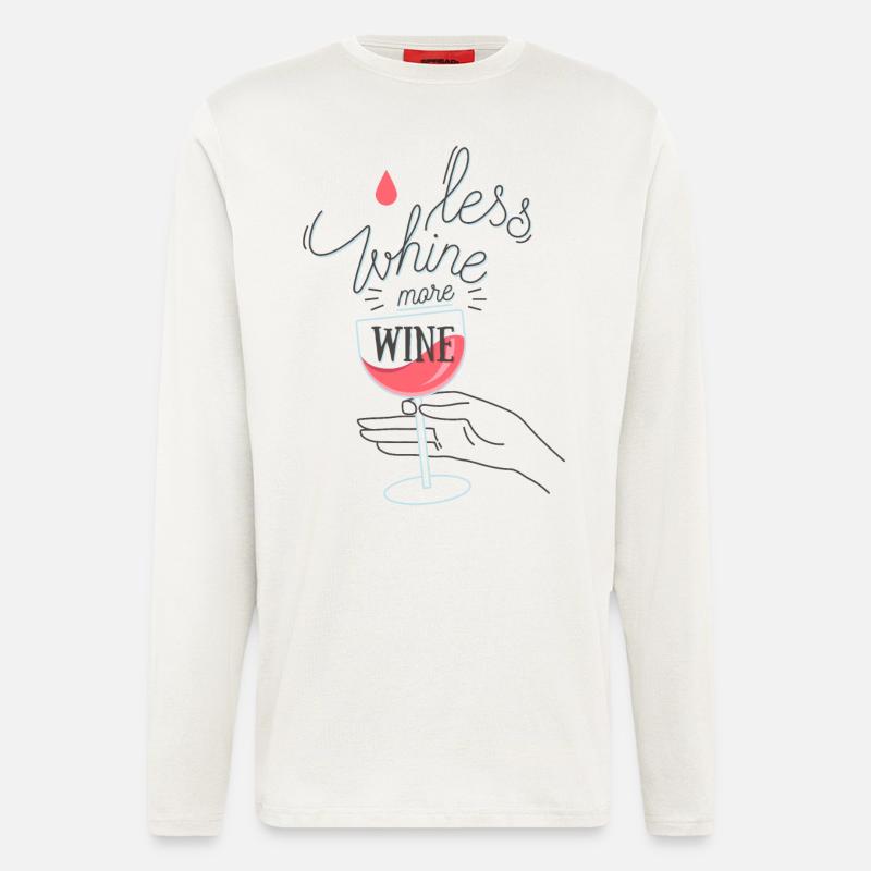 Less Whine more Wine - Langarmshirt - made by SPREAD  - OFF WHITE
