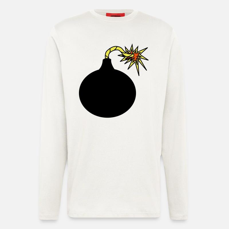 Bombe Zünschnur Geschenkidee Feuer Explosion - Langarmshirt - made by SPREAD - OFF WHITE