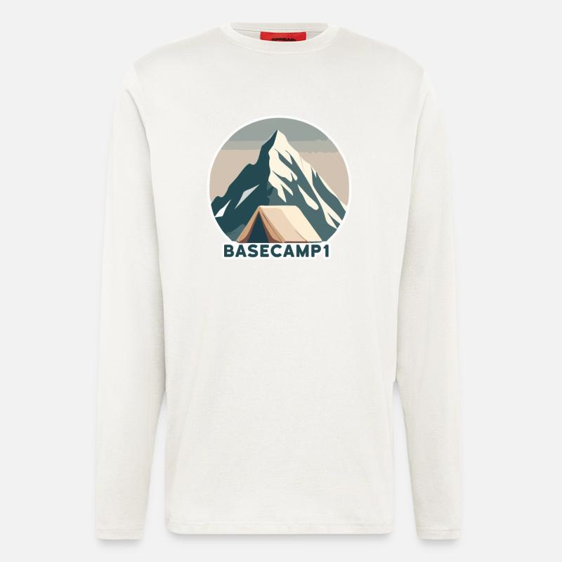 Bergsteiger Basislager 1 - Langarmshirt - made by SPREAD  - OFF WHITE