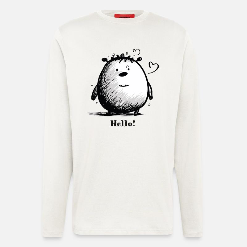 Cuddly Cuddly Cuddly Monster - Manches longues bio décontracté fabriqué en UE - OFF WHITE