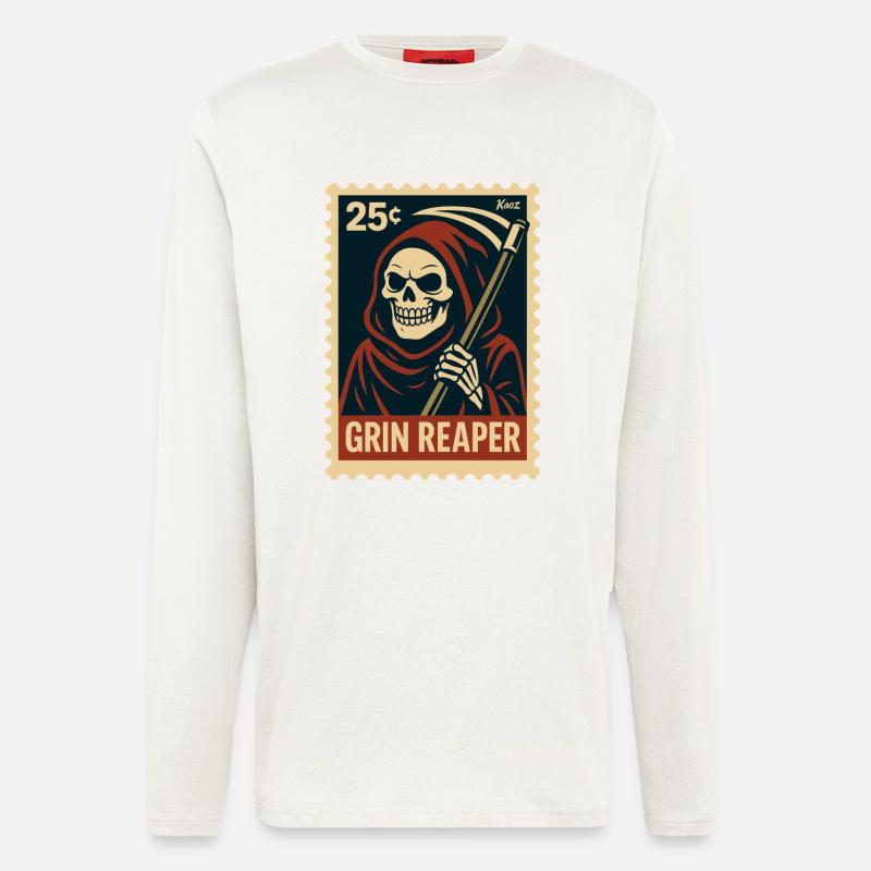 The Grinning Grim Reaper - Longsleeve - made by SPREAD  - OFF WHITE