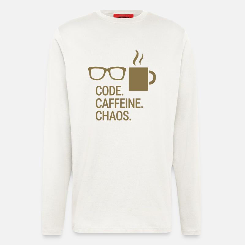 Code. Caféine. Chaos. - Manches longues bio décontracté fabriqué en UE - undefined