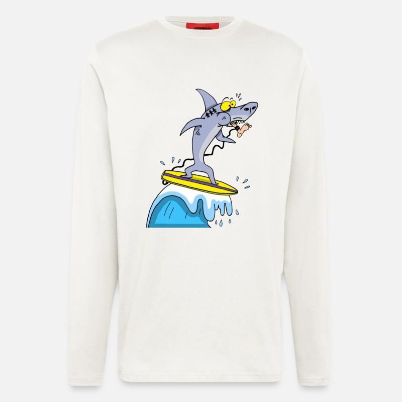 Surferhai - Langarmshirt - made by SPREAD - OFF WHITE