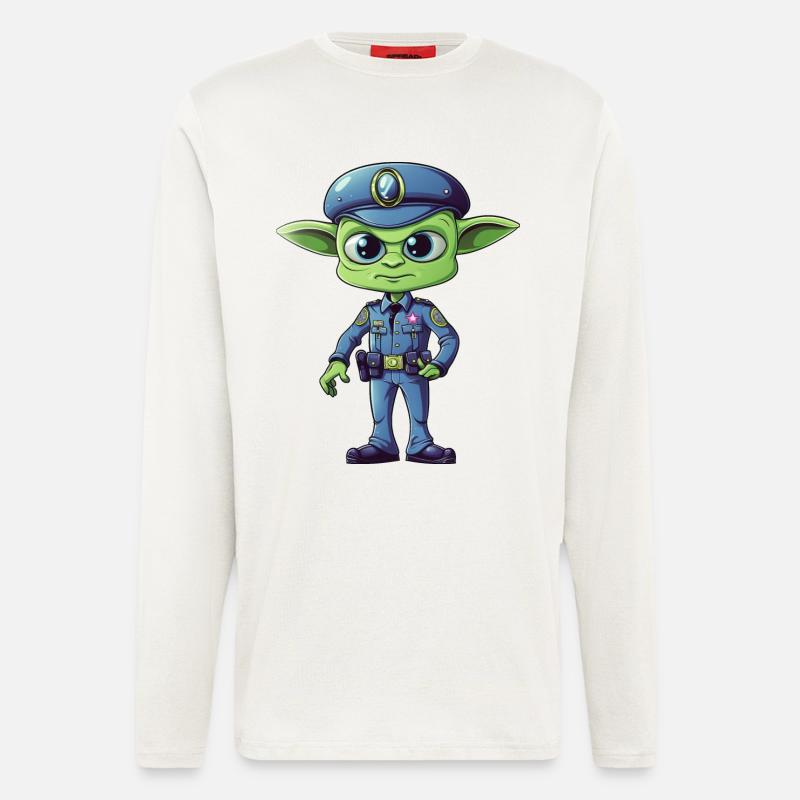 Polizei Alien - Langarmshirt - made by SPREAD  - OFF WHITE