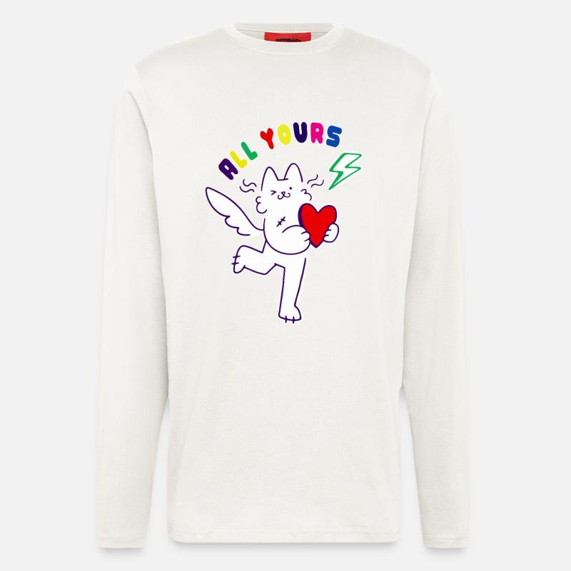 Verliebte Katze - Langarmshirt - made by SPREAD  - OFF WHITE