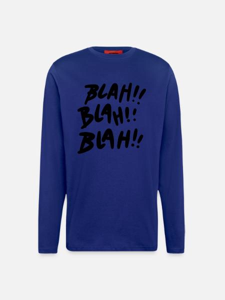 Bla Bla Bla Déclaration noire - Manches longues bio décontracté fabriqué en UE - OFF WHITE