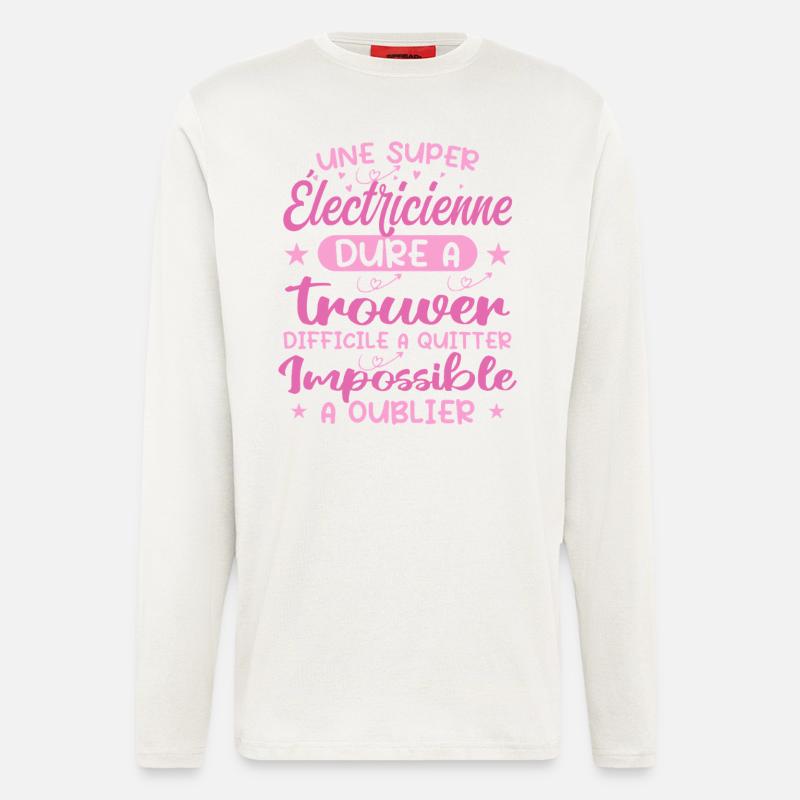 Ein Super-Elektriker - Elektriker-Geschenk - Langarmshirt - made by SPREAD  - OFF WHITE