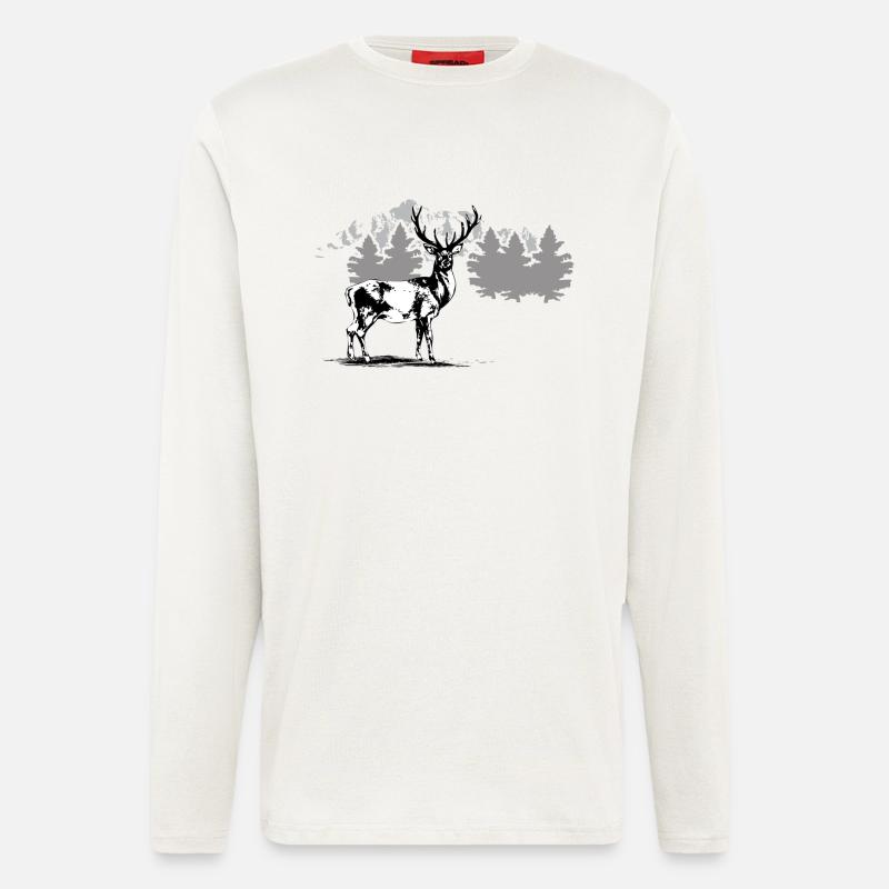 Hirsch - Langarmshirt - made by SPREAD  - OFF WHITE