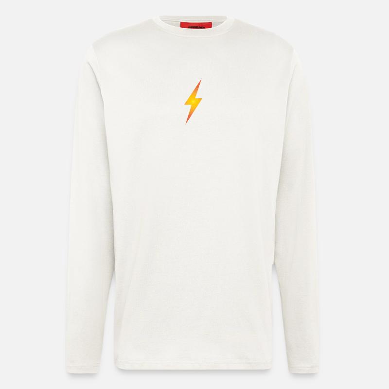 Gelber Blitz mit Farbverlauf - Langarmshirt - made by SPREAD  - OFF WHITE