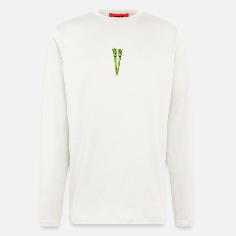 Spargelduo Lächelnd - Langarmshirt - made by SPREAD  - OFF WHITE
