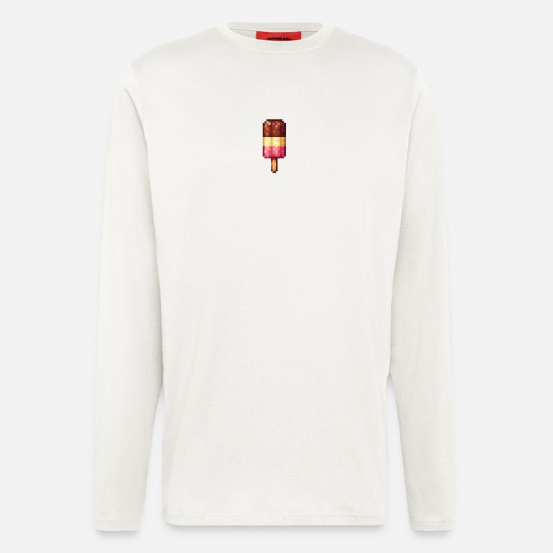 Retro Pixel Eis am Stiel - Langarmshirt - made by SPREAD  - OFF WHITE