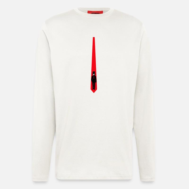 krawatte - Langarmshirt - made by SPREAD  - OFF WHITE