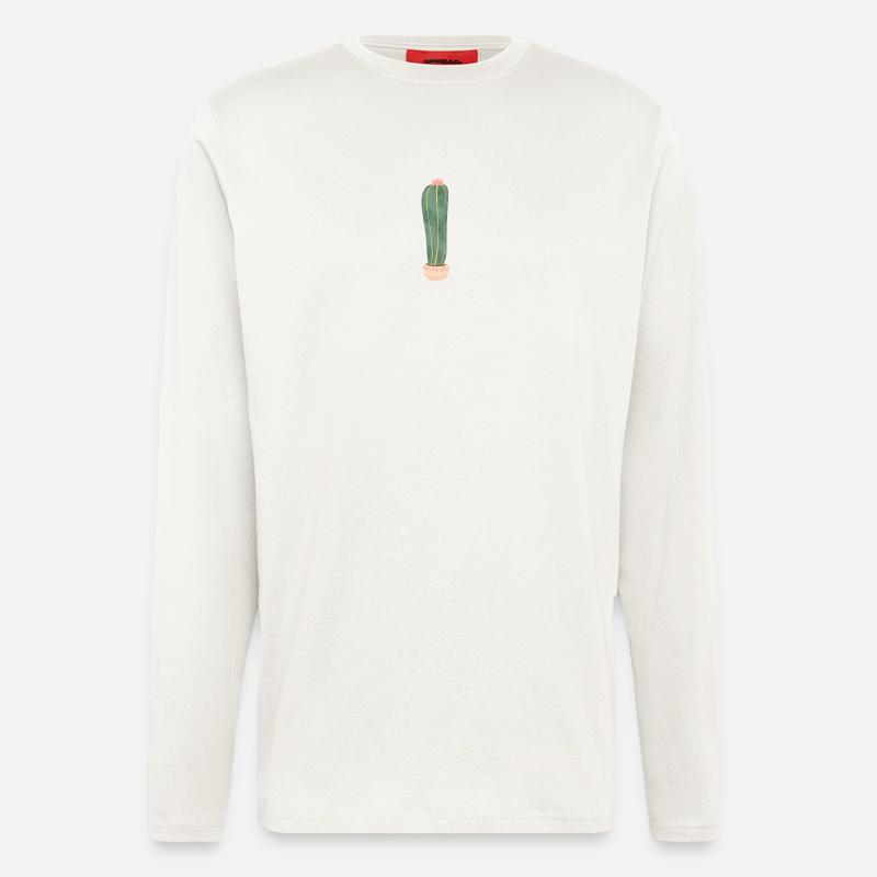 Kaktus im Blumentopf - lang - Langarmshirt - made by SPREAD  - OFF WHITE