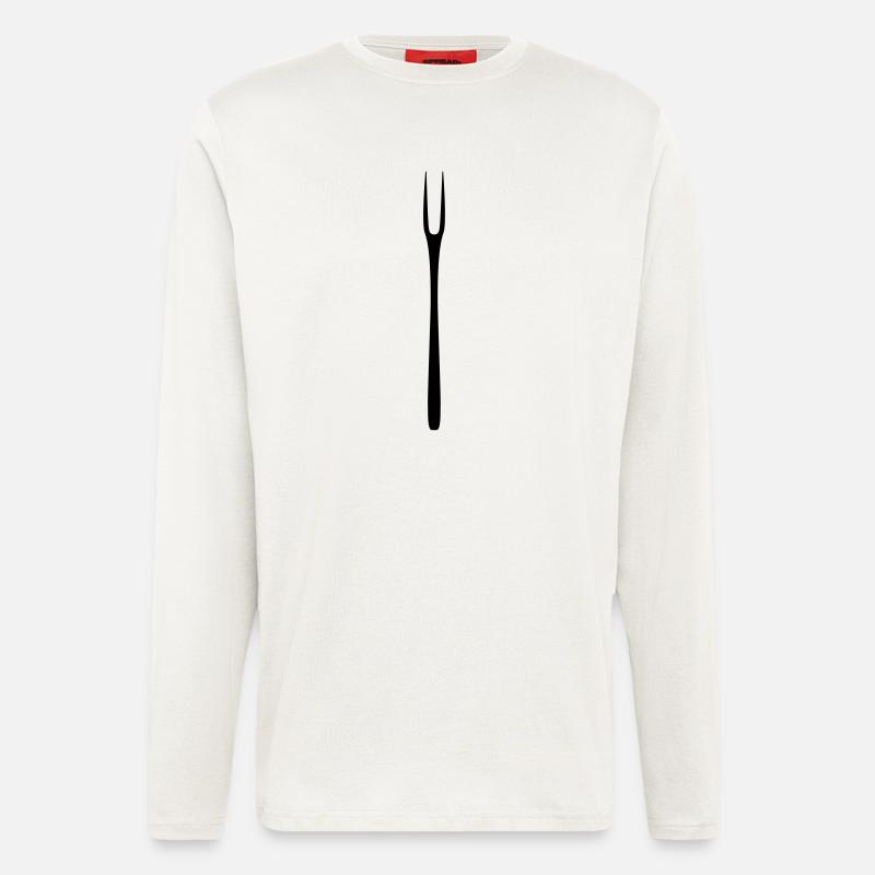 barbecue fork - Longsleeve - made by SPREAD  - OFF WHITE