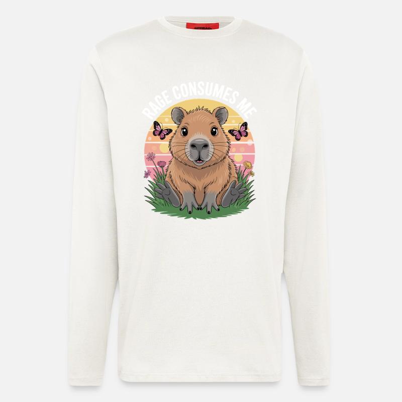 Capybara-Wut Verschlingt Mich - Langarmshirt - made by SPREAD  - OFF WHITE