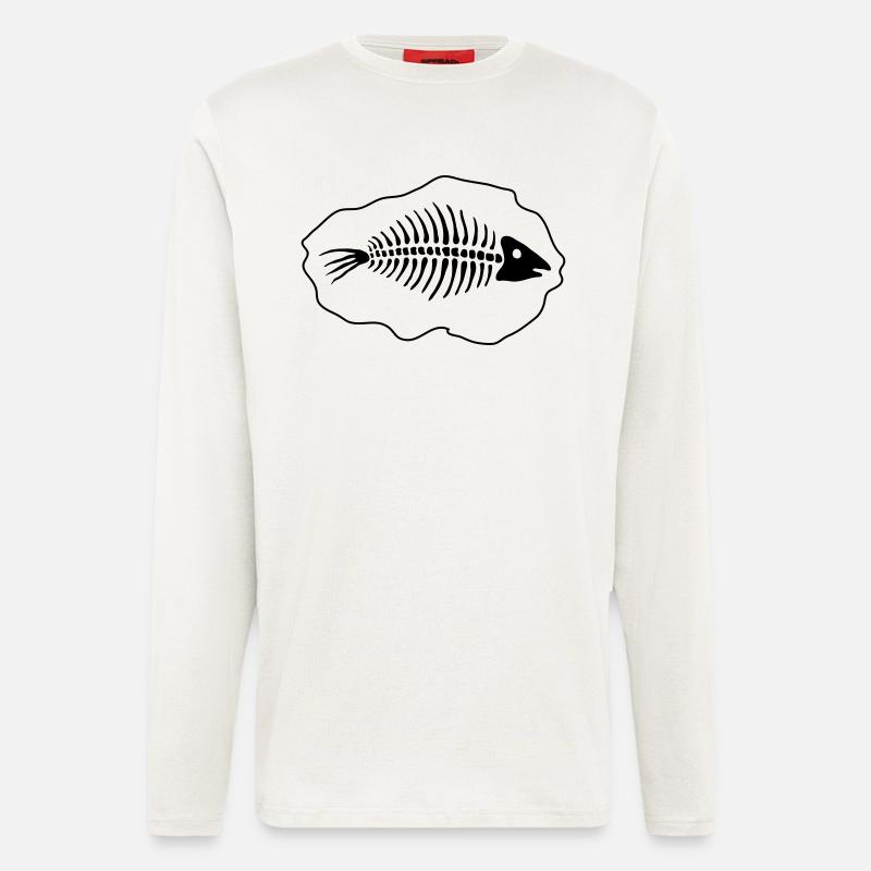 Fisch _Fossil_2_fp2 - Langarmshirt - made by SPREAD  - OFF WHITE