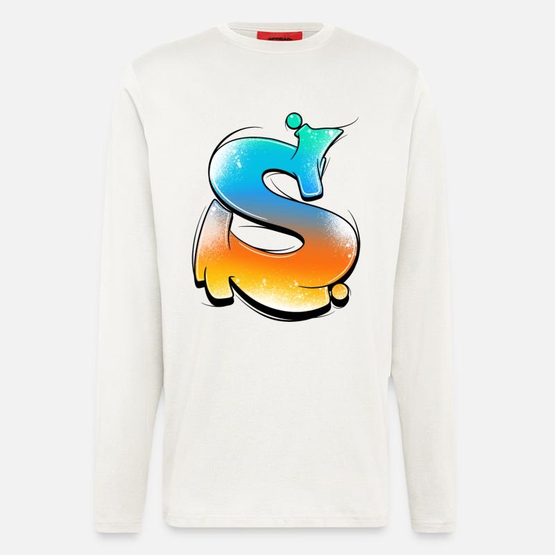 S-Farbverlauf Neon Spritzer - Langarmshirt - made by SPREAD  - OFF WHITE