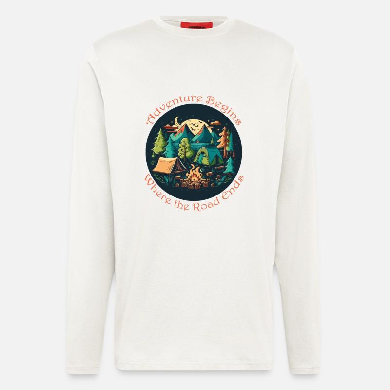 Abenteuer Beginnt Am Pfadende - Langarmshirt - made by SPREAD  - OFF WHITE