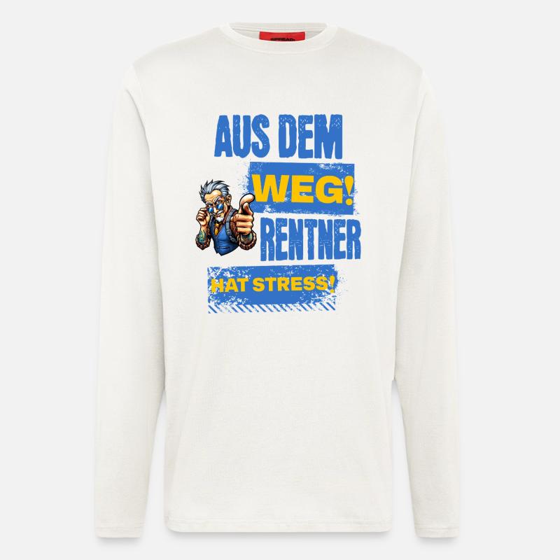 Cooler Rentner hat Stress. - Langarmshirt - made by SPREAD  - OFF WHITE