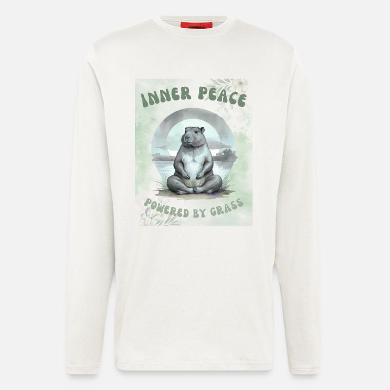 Inner Peace – Powered by Grass - Langarmshirt - made by SPREAD  - OFF WHITE