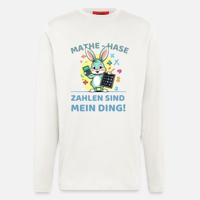 Math bunny with calculation task - Longsleeve - made by SPREAD  - OFF WHITE