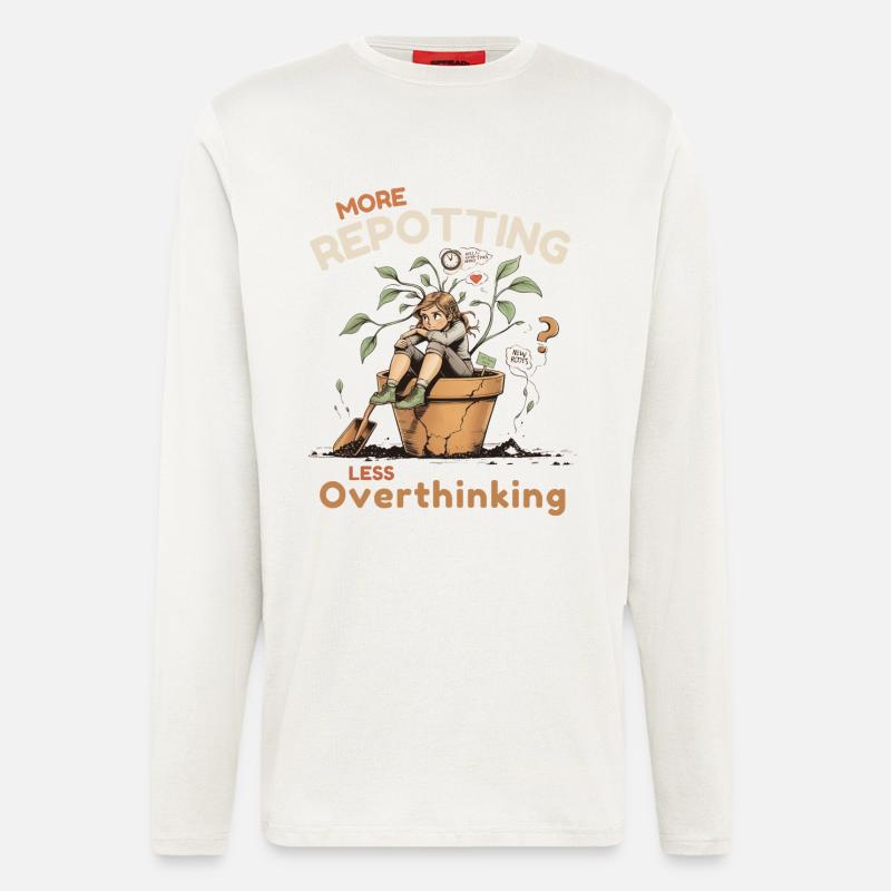 Overthinking? Time for repotting! - Longsleeve - made by SPREAD  - OFF WHITE