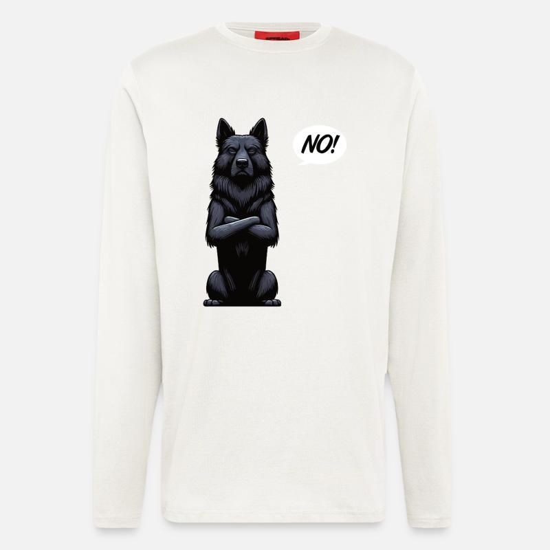 No Schwarzer Schäferhund Schäferhundbesitzer  - Langarmshirt - made by SPREAD  - OFF WHITE