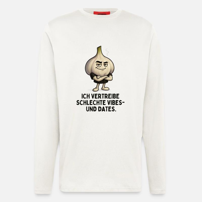 Knoblauch Vibes Gegen Schlechte Dates - Langarmshirt - made by SPREAD  - OFF WHITE