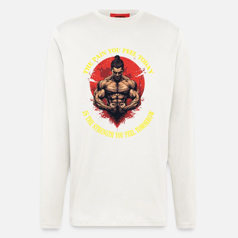 Schmerz-Stärke - Langarmshirt - made by SPREAD - OFF WHITE