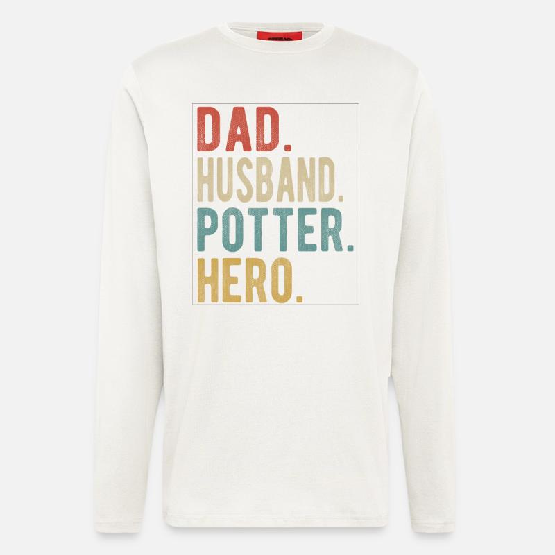 Töpfer Papa Ehemann Held - Langarmshirt - made by SPREAD  - OFF WHITE