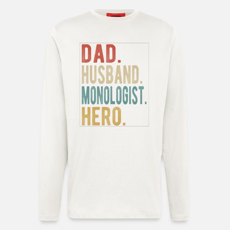 Monologe Papa Ehemann Held - Langarmshirt - made by SPREAD - OFF WHITE