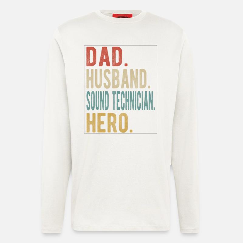 Sound engineer Papa husband Held - Longsleeve - made by SPREAD - OFF WHITE