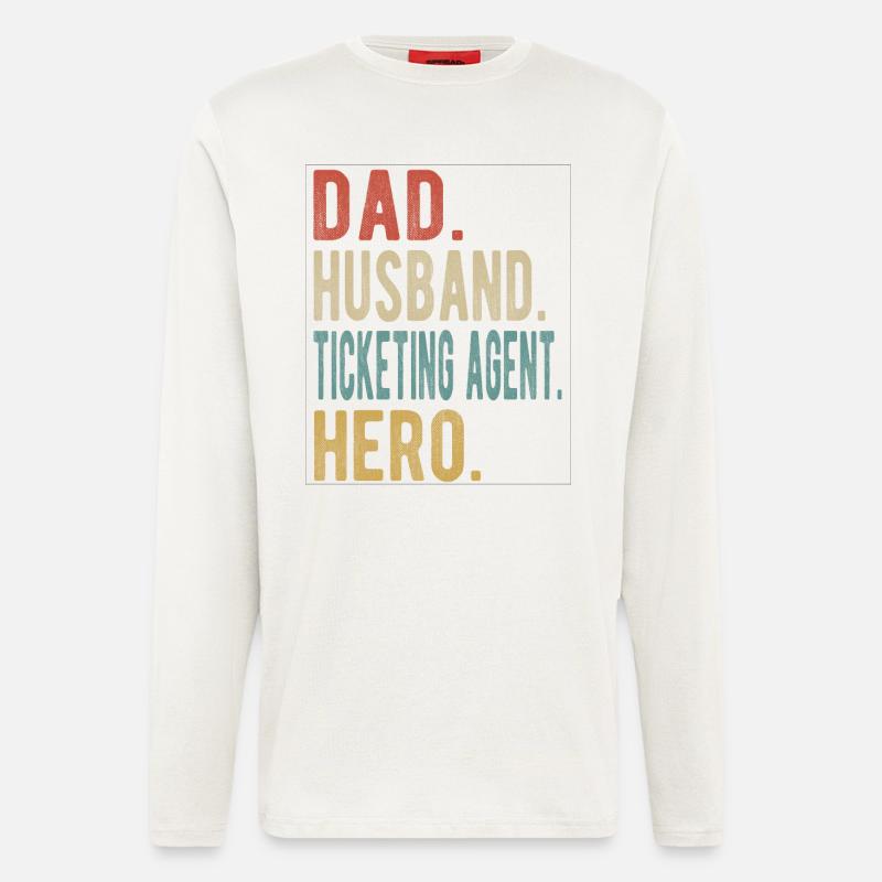 Ticketvertreter Papa Ehemann Held - Langarmshirt - made by SPREAD  - OFF WHITE