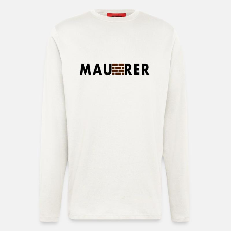 Maurer | Beruf | Geschenkidee | Geschenk - Langarmshirt - made by SPREAD  - OFF WHITE