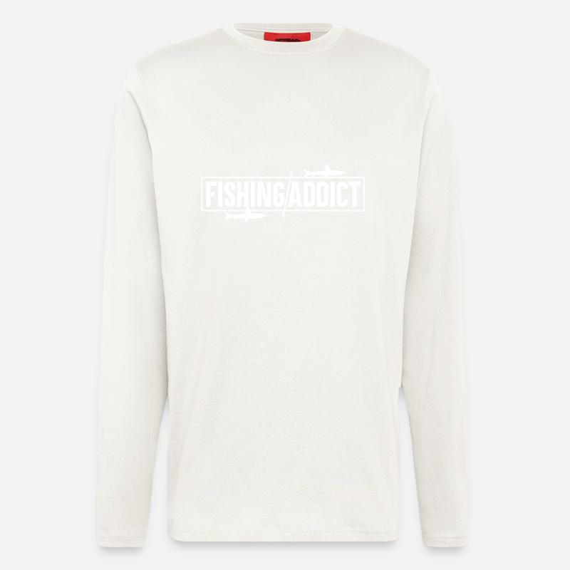 Pêche Addict - Pêche - Manches longues bio décontracté fabriqué en UE - OFF WHITE
