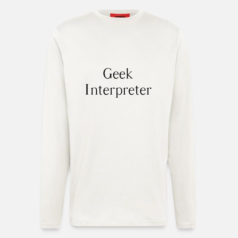 Interprète geek - Manches longues bio décontracté fabriqué en UE - OFF WHITE