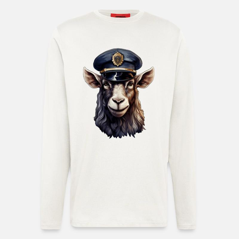 Polizei Ziege - Langarmshirt - made by SPREAD  - OFF WHITE