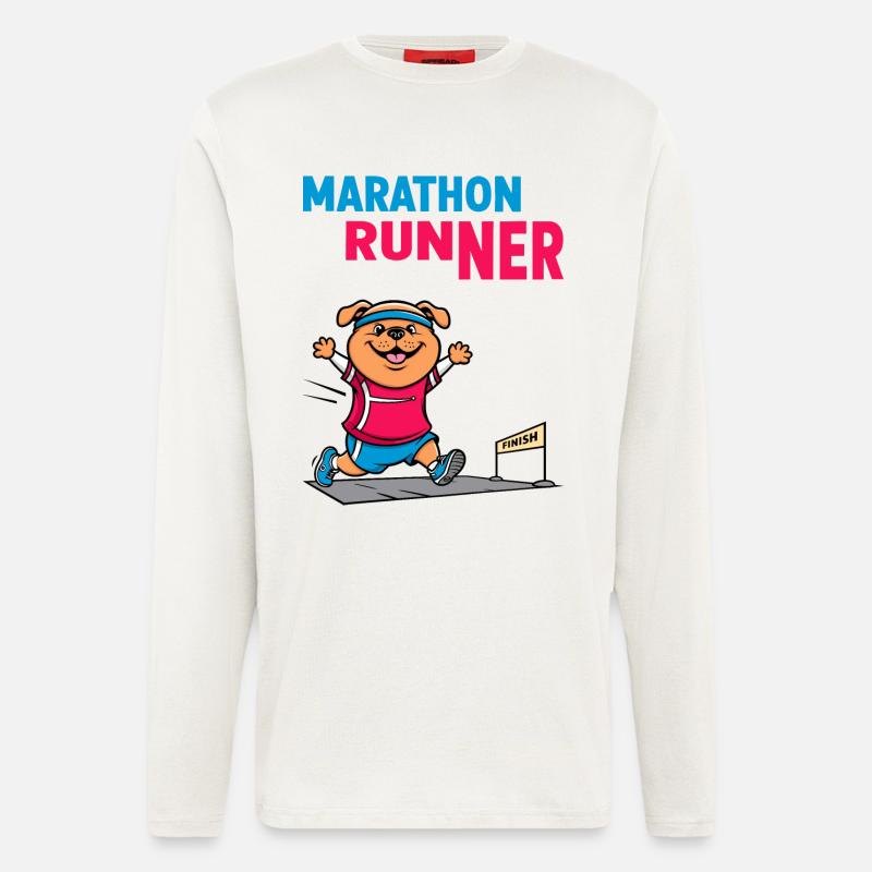 Hunde Marathonläufer - Langarmshirt - made by SPREAD  - OFF WHITE